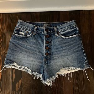 Abercrombie Denim Mom Shorts with Button Fly